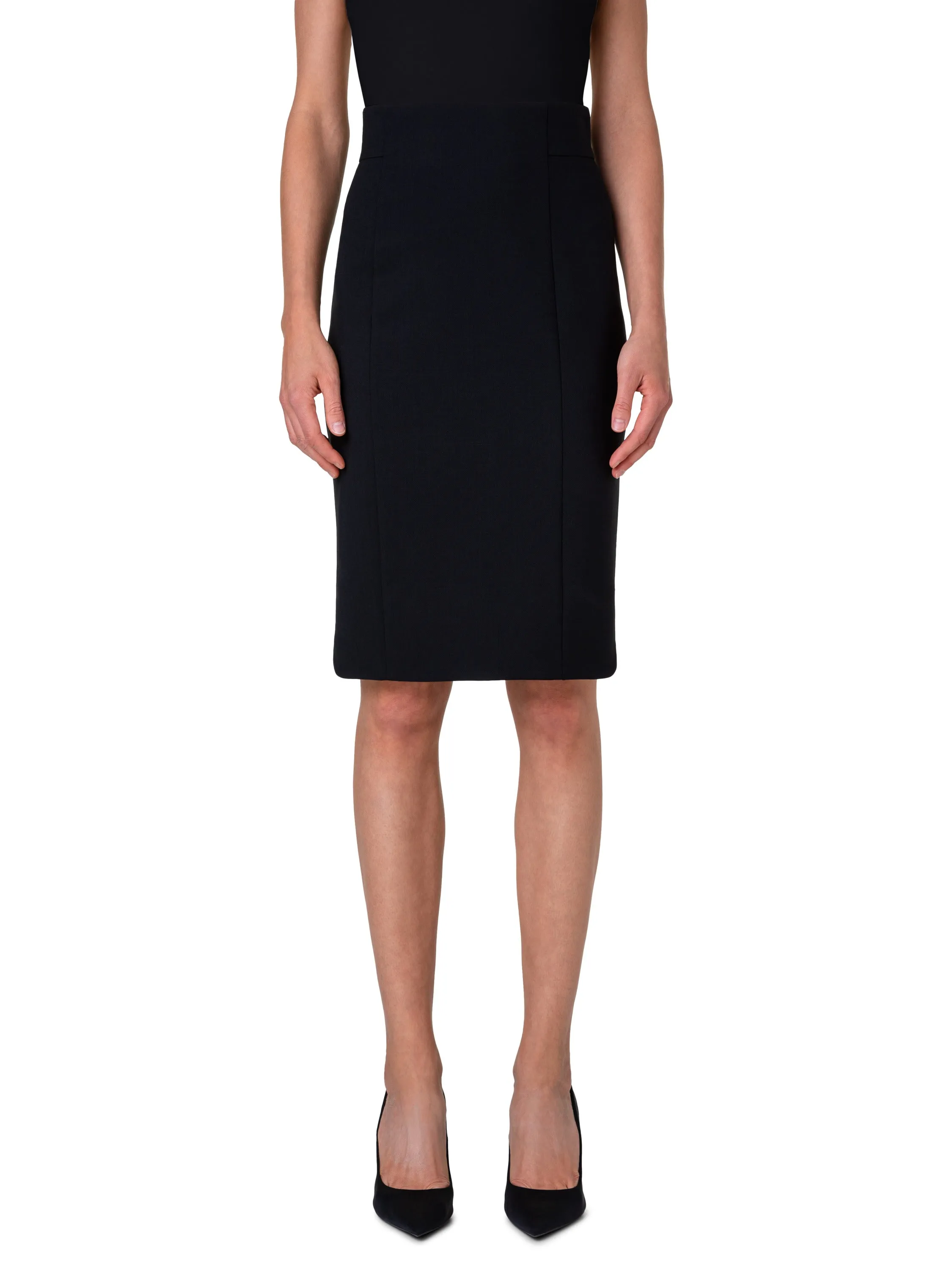 Black Pencil Skirt with Zipped Back