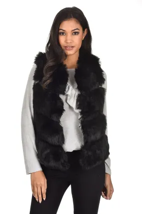 Black Short Faux Fur Gilet