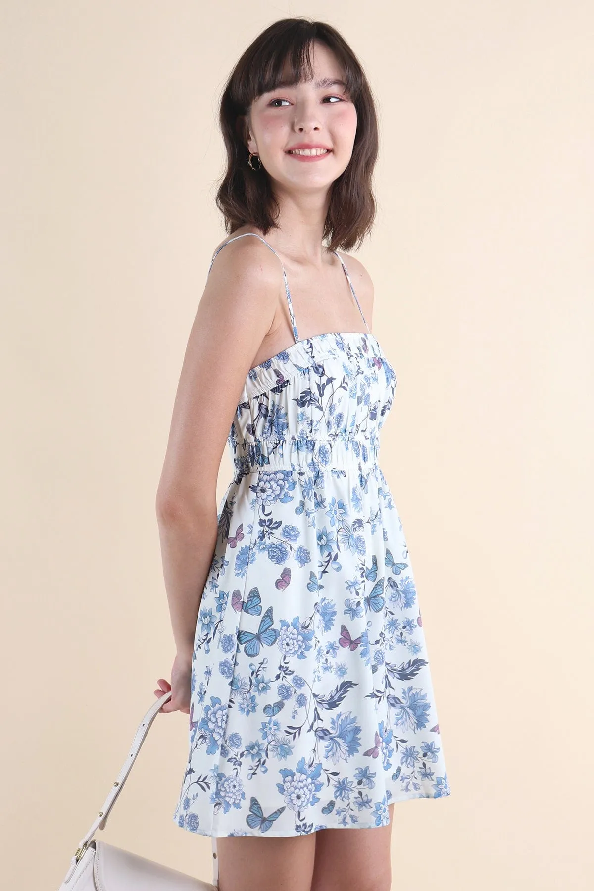 BLOOMING GARDEN FLORAL DRESS IN BLUE