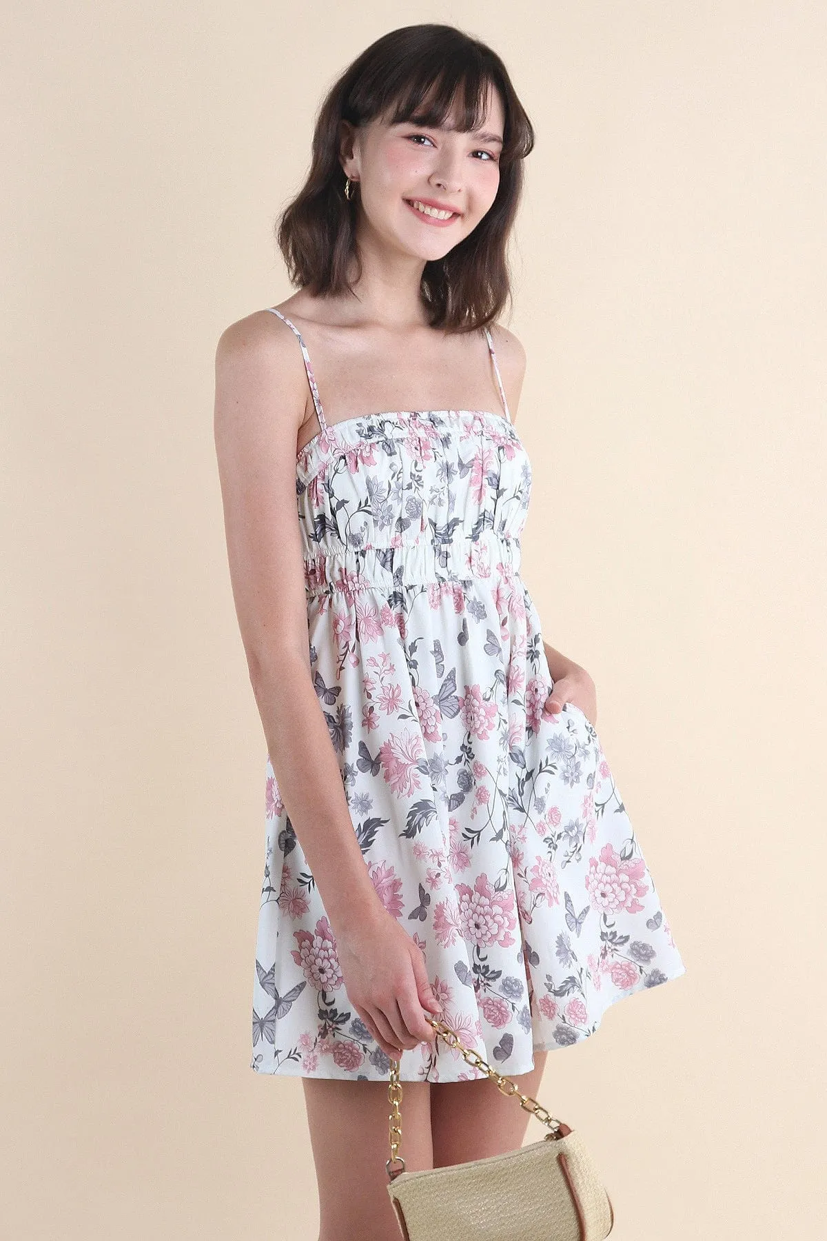 BLOOMING GARDEN FLORAL DRESS IN PINK