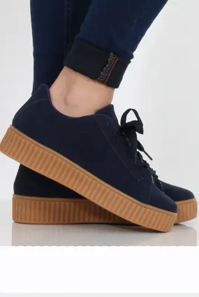 Blue Suede Gum Sole Creepers - Sandy