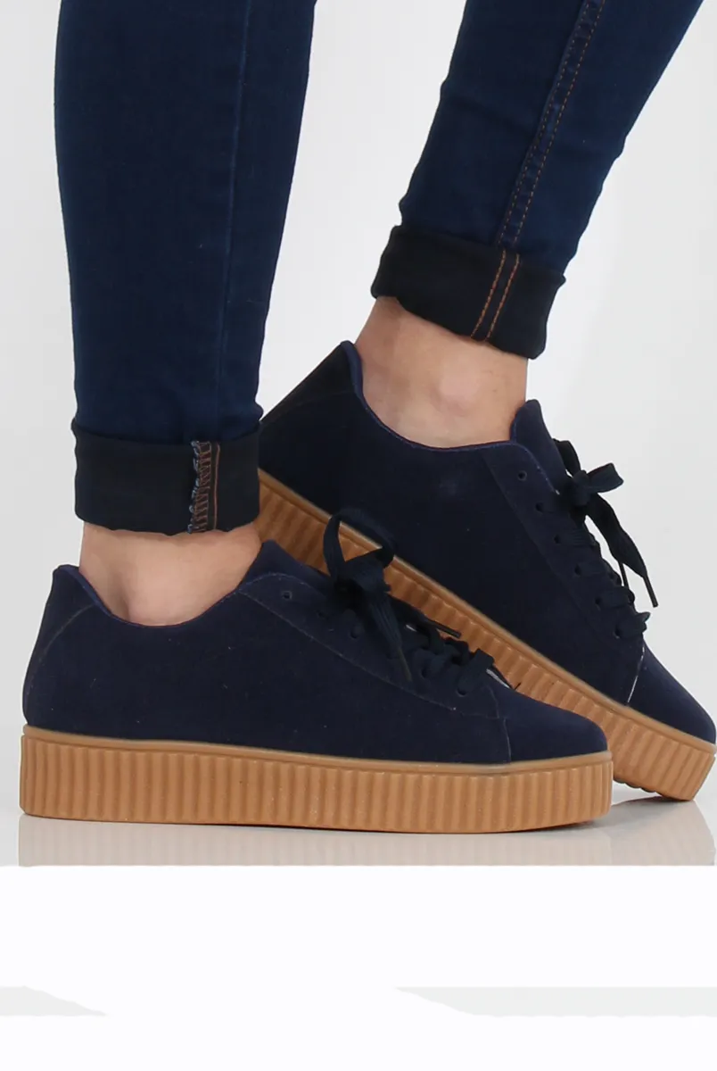 Blue Suede Gum Sole Creepers - Sandy