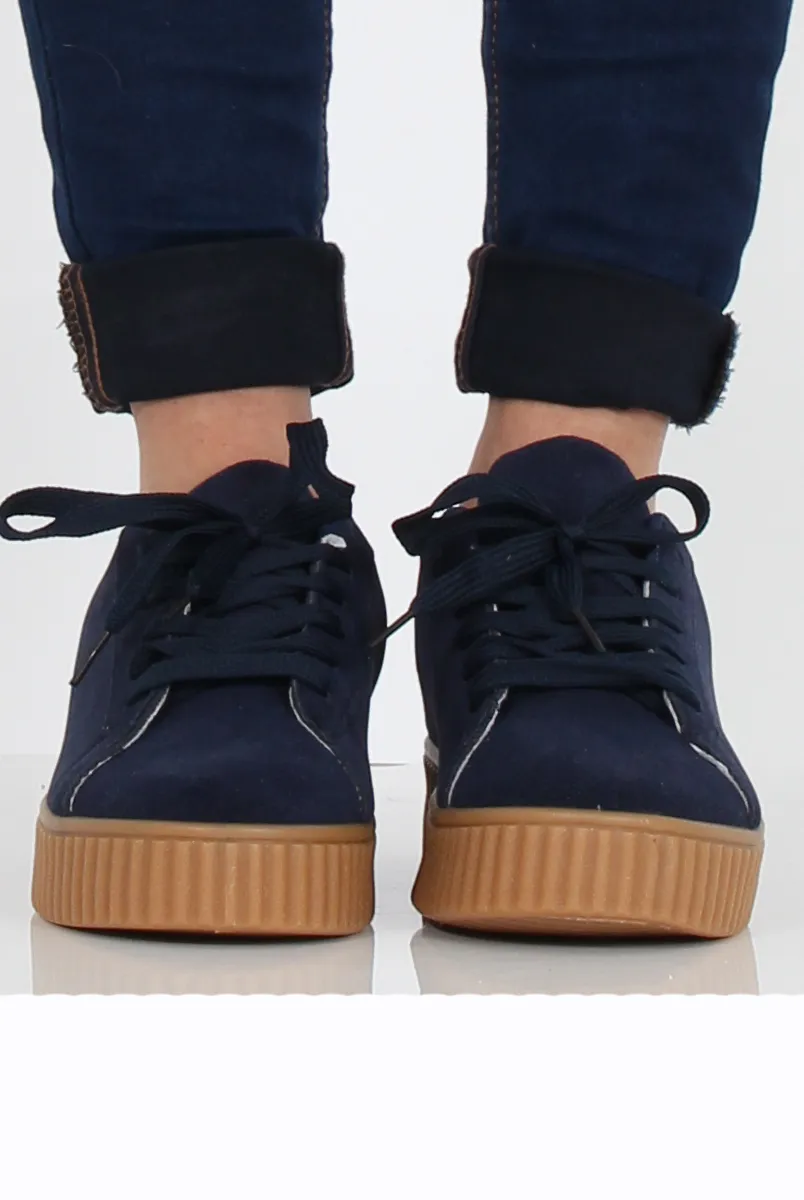 Blue Suede Gum Sole Creepers - Sandy