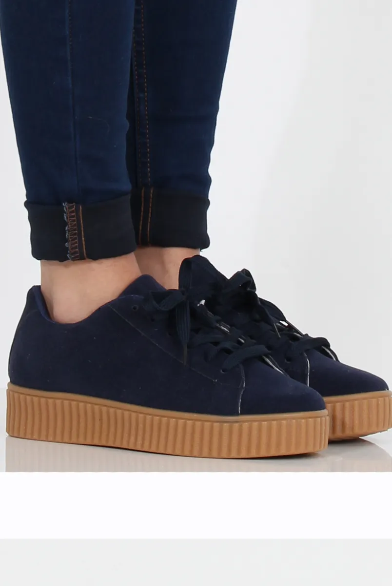 Blue Suede Gum Sole Creepers - Sandy