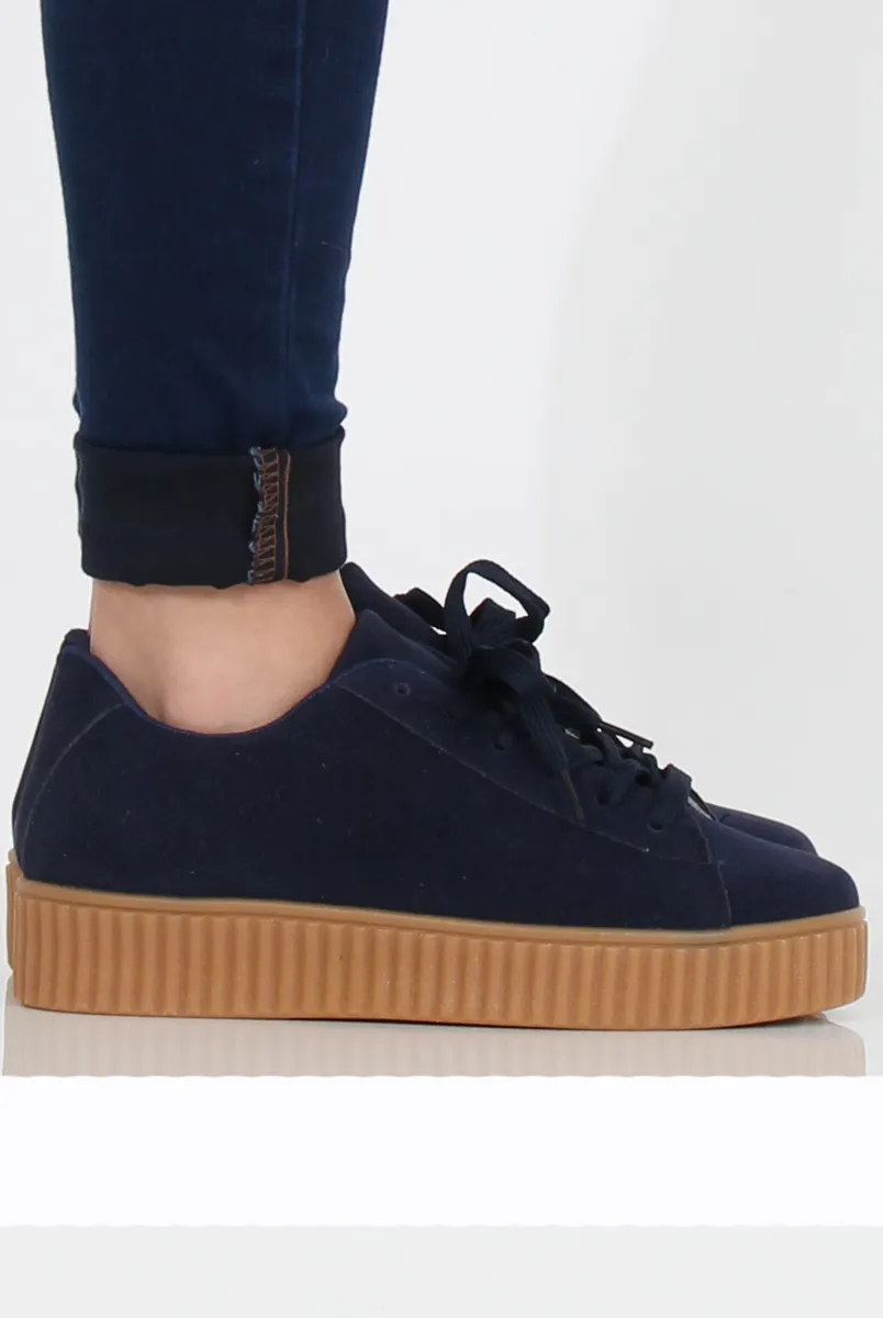 Blue Suede Gum Sole Creepers - Sandy