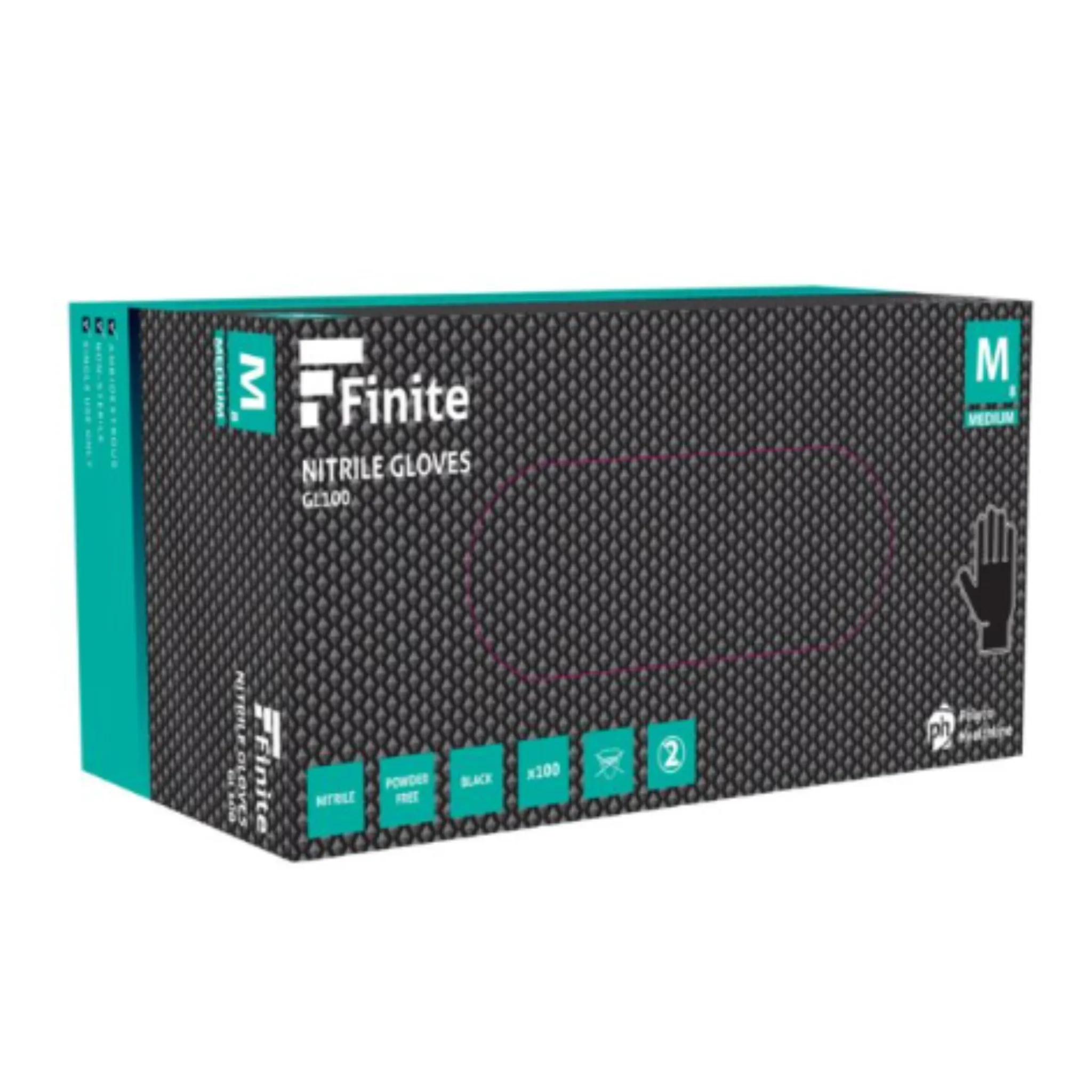 Bodyguards Finite Black Nitrile Disposable Gloves GL100 (Case of 10 Boxes)