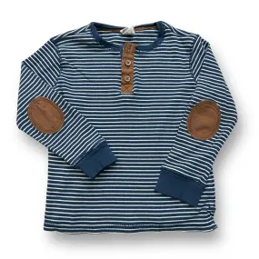 Boys H&M Size 18-24 Months Country Blue Long Sleeve Henley Shirt