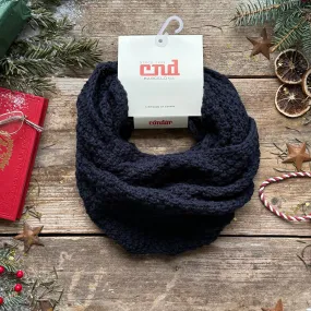 Bulky Stitch Infinity snood scarf | Navy Blue