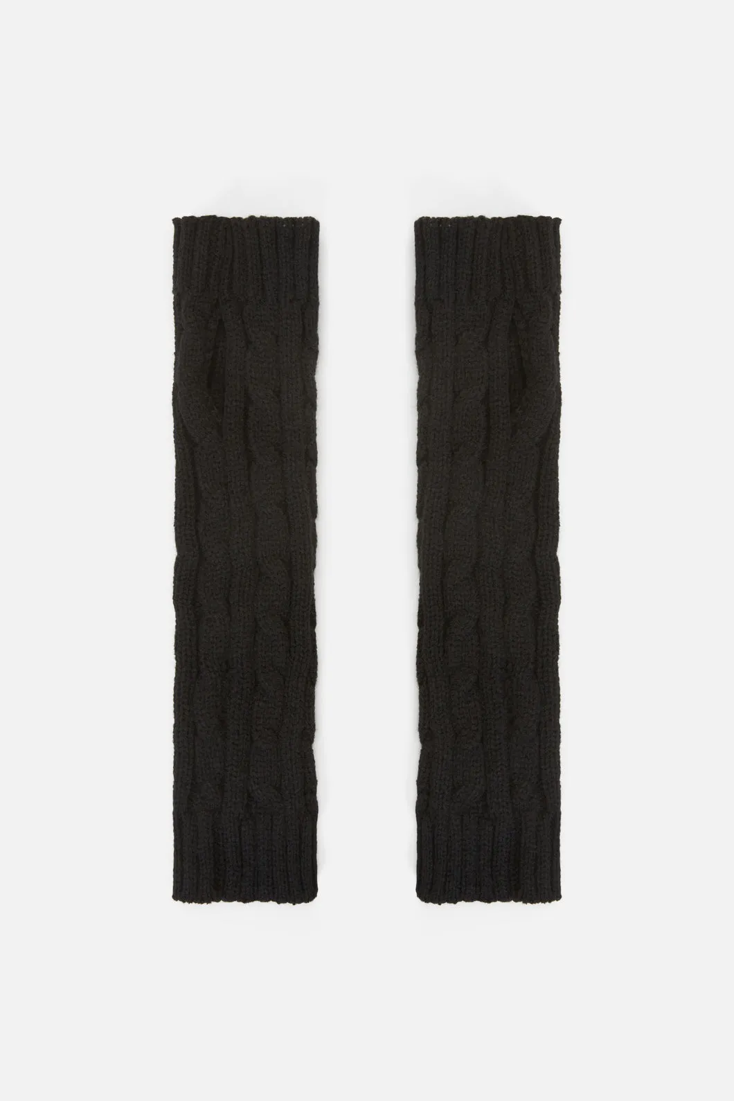 Cable Long Fingerless Gloves