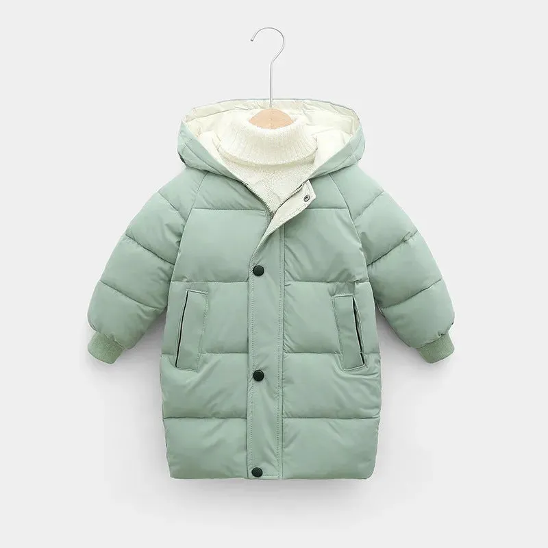 Children Winter Puffer Hoodie Windproof Jacket kids