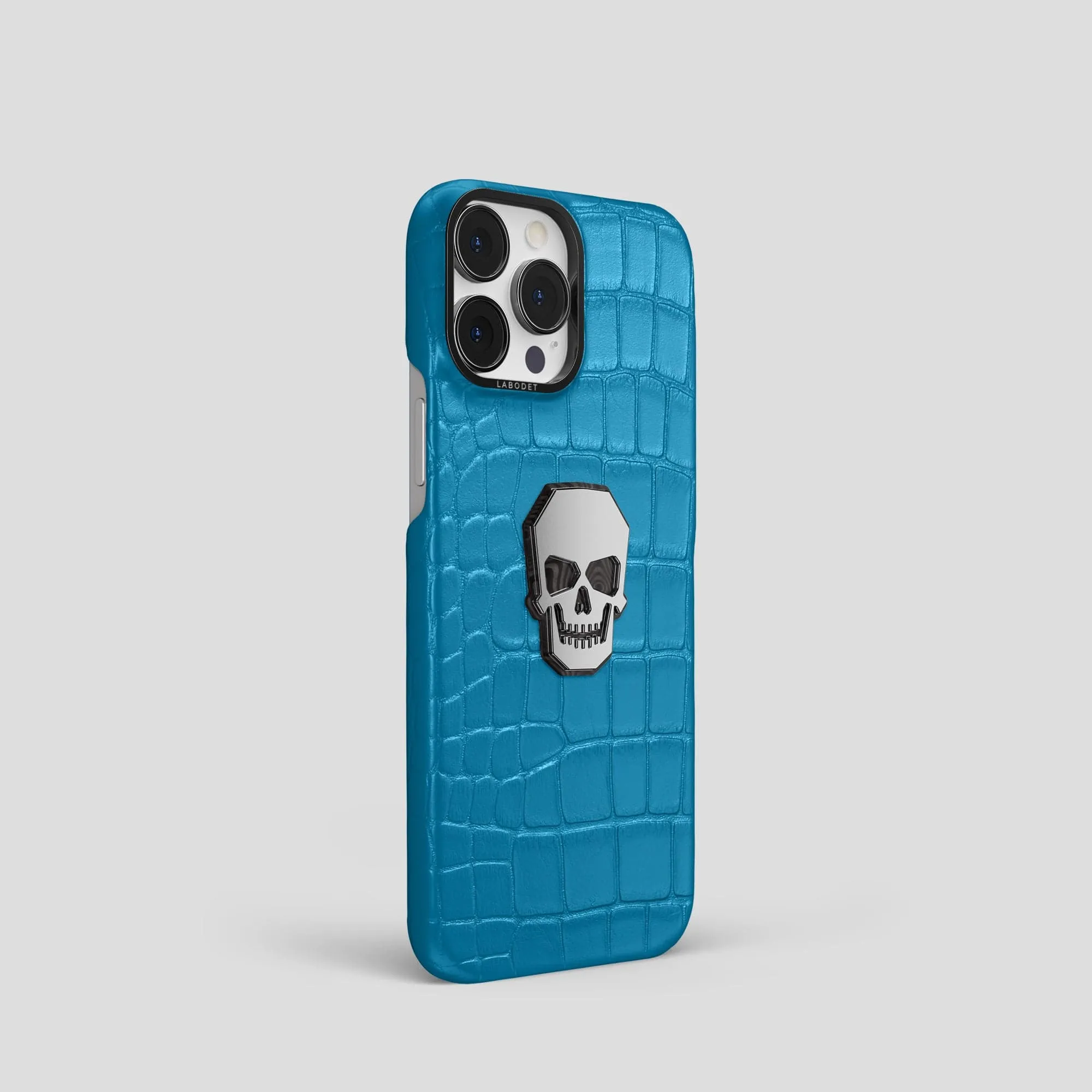 Classic Case With Titanium Skull For iPhone 15 Pro In Alligator