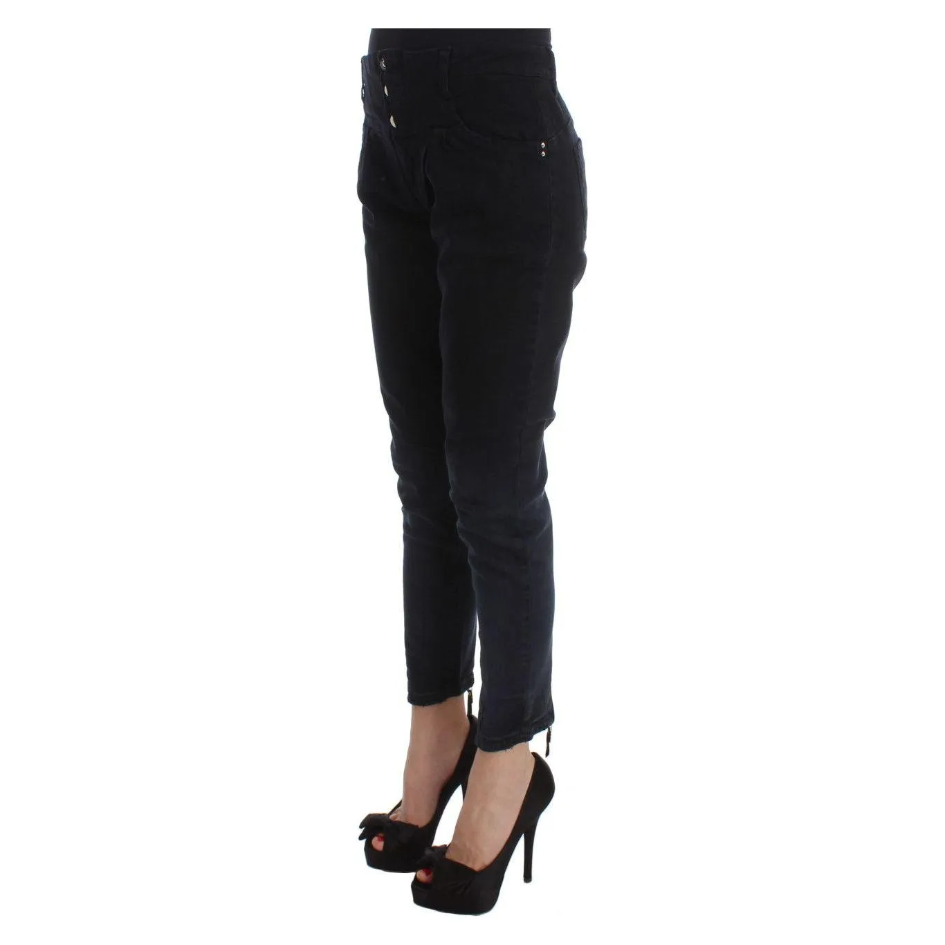 Costume National Sleek Slim Fit Black Denim Jeans