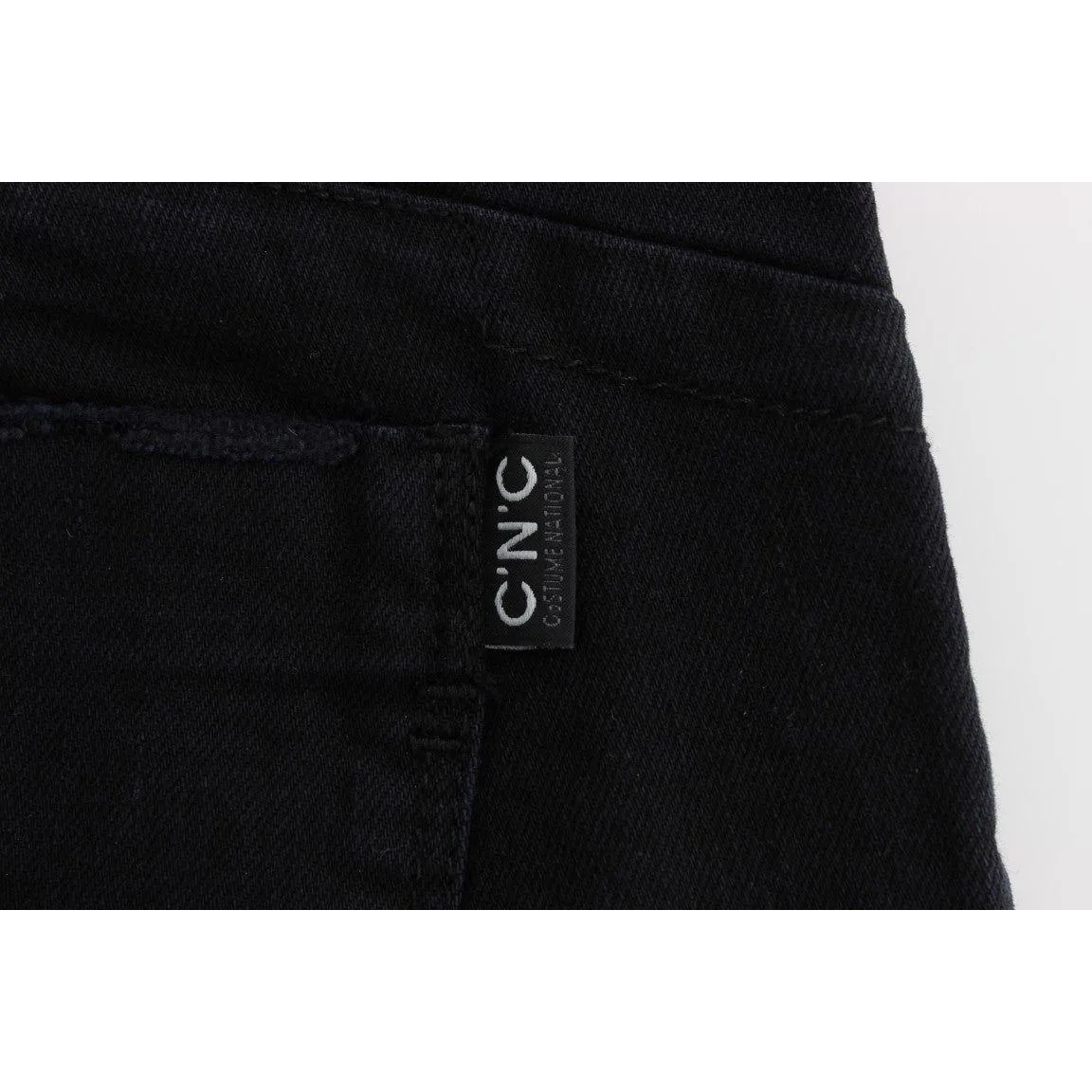 Costume National Sleek Slim Fit Black Denim Jeans