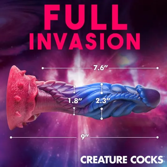 Creature Cocks Intruder Alien Silicone Dildo Pink & Blue