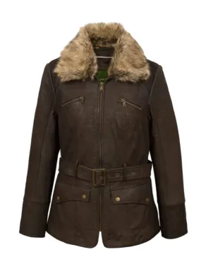 Dark Brown Shearling Leather Jacket