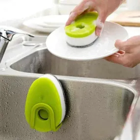 Dishwashing Scouring Sponge With Soap Dispensing