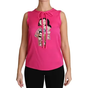 Dolce & Gabbana Elegant Pink Silk Family Tank Top Shirt