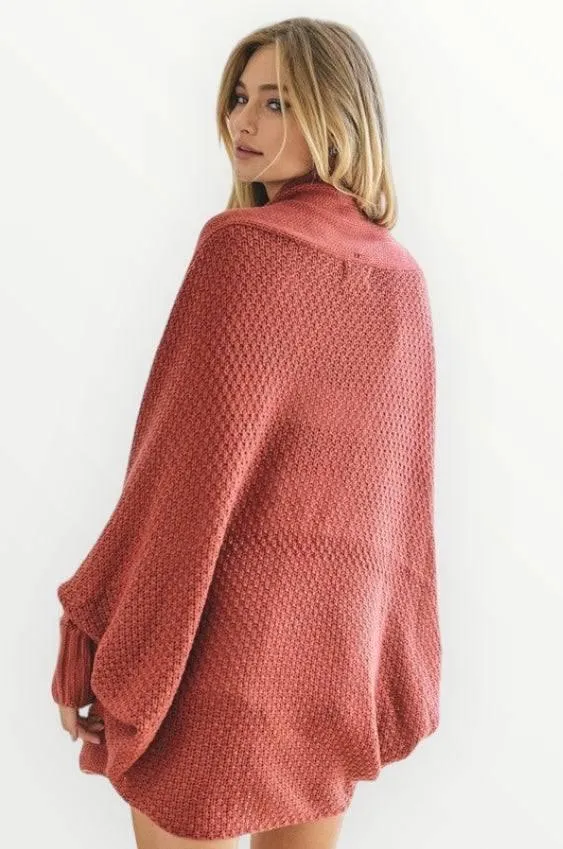 Dolman sleeve slouchy open cardigan