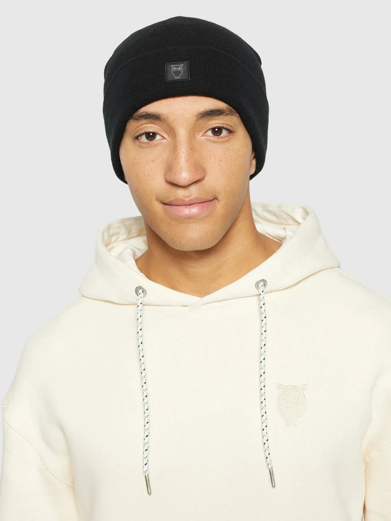 Double layer fine merino wool beanie