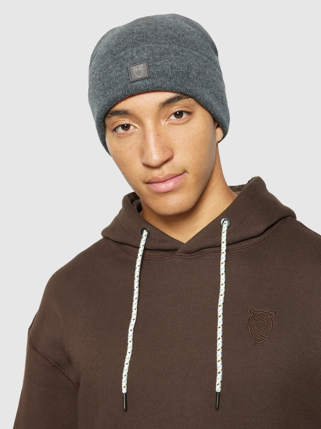 Double layer fine merino wool beanie