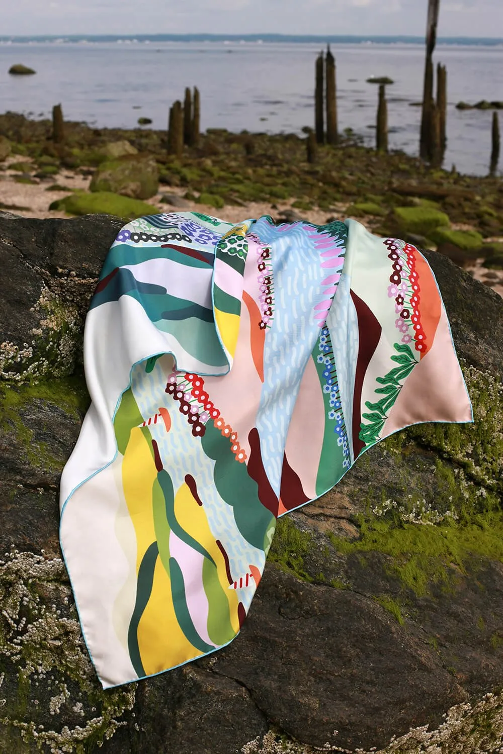 Double Sided Silk Scarf Of Summer