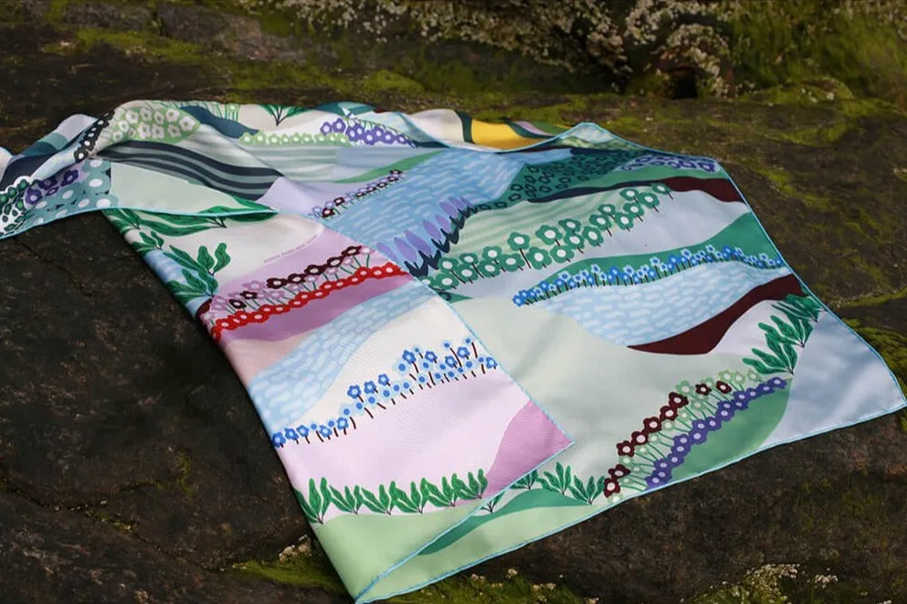 Double Sided Silk Scarf Of Summer