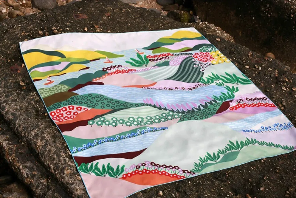 Double Sided Silk Scarf Of Summer