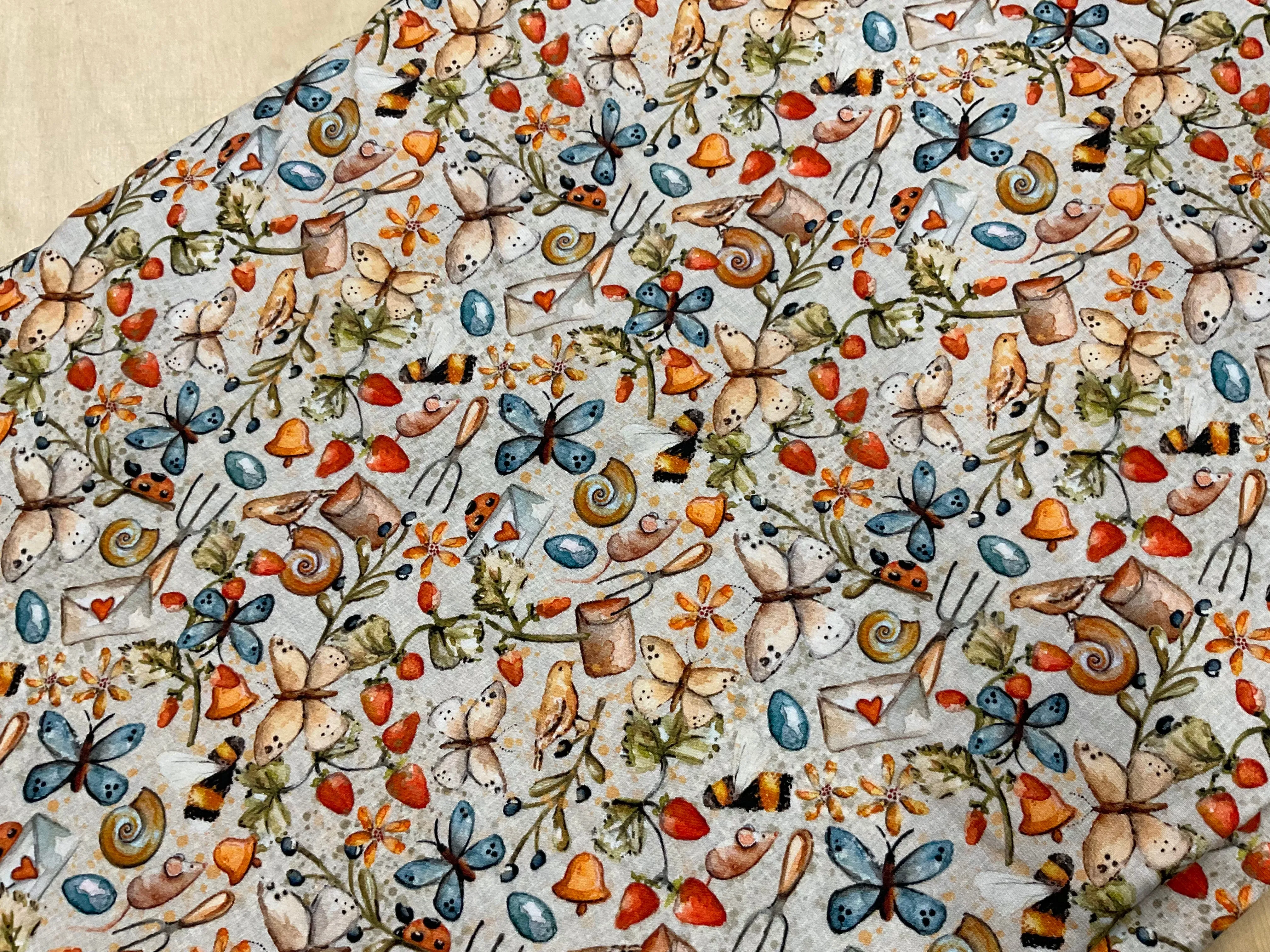 Down at the Bottom of the Garden Cotton Jersey Fabric