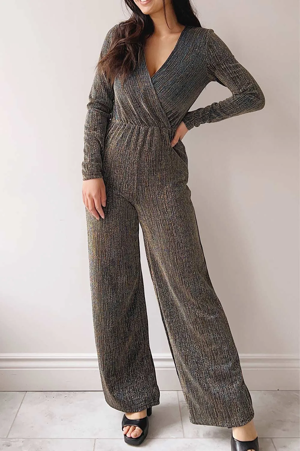 Ejido | Wide-Leg Metallic Jumpsuit