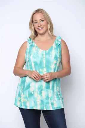 Emerald Green Tie Dye Plus Size Top