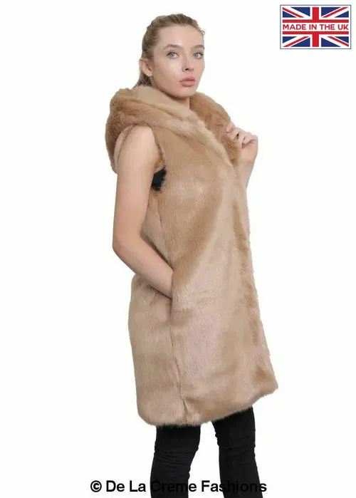 Faux Fur Hooded Gilet