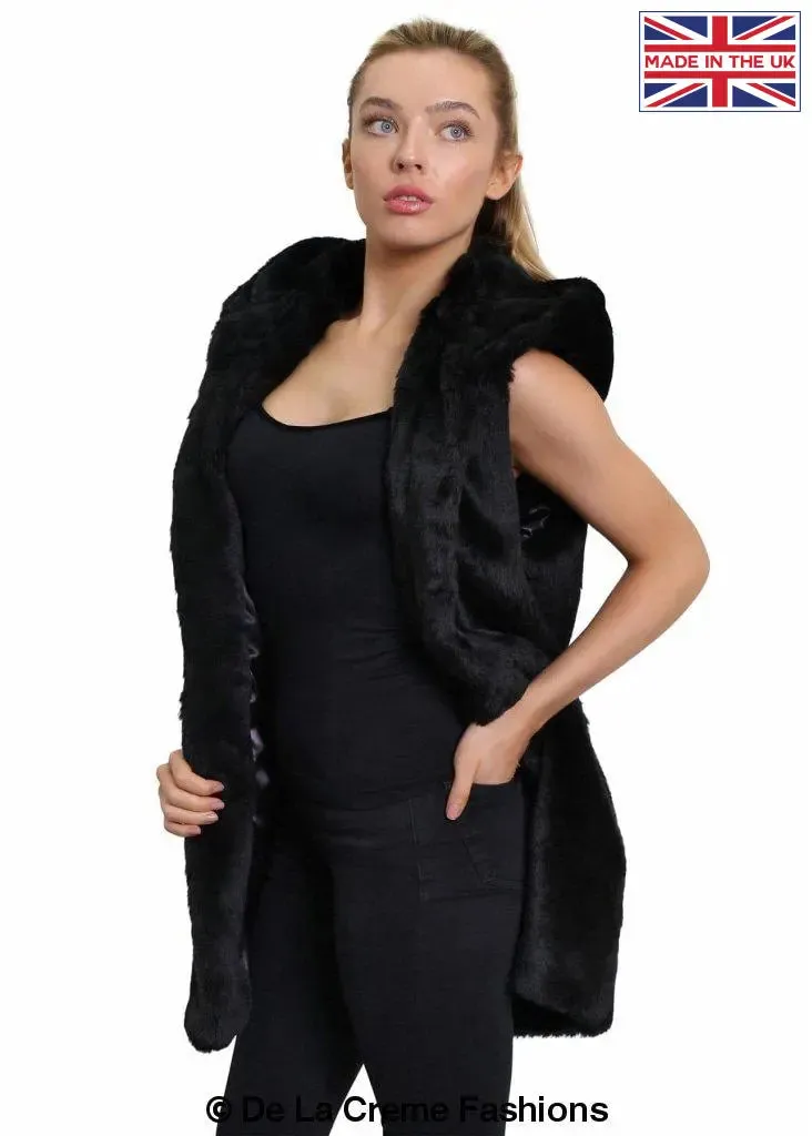 Faux Fur Hooded Gilet