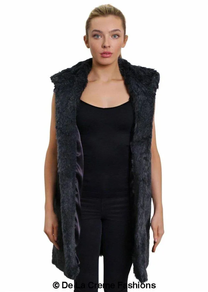 Faux Fur Hooded Gilet