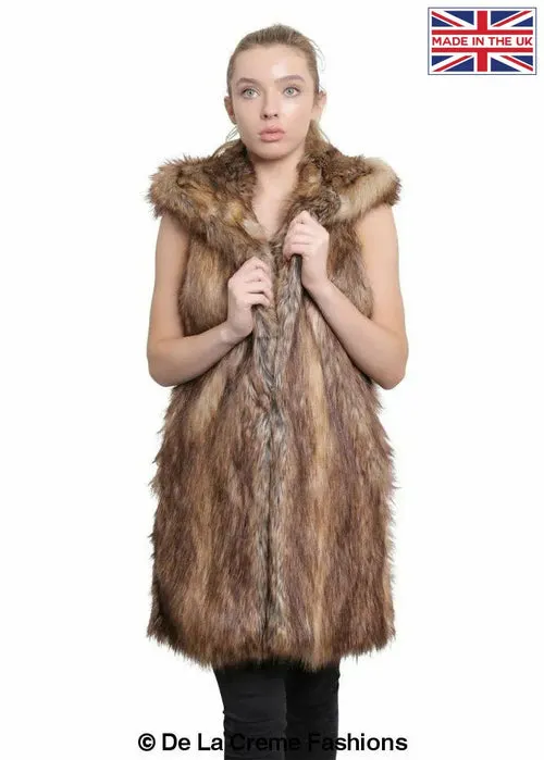 Faux Fur Hooded Gilet