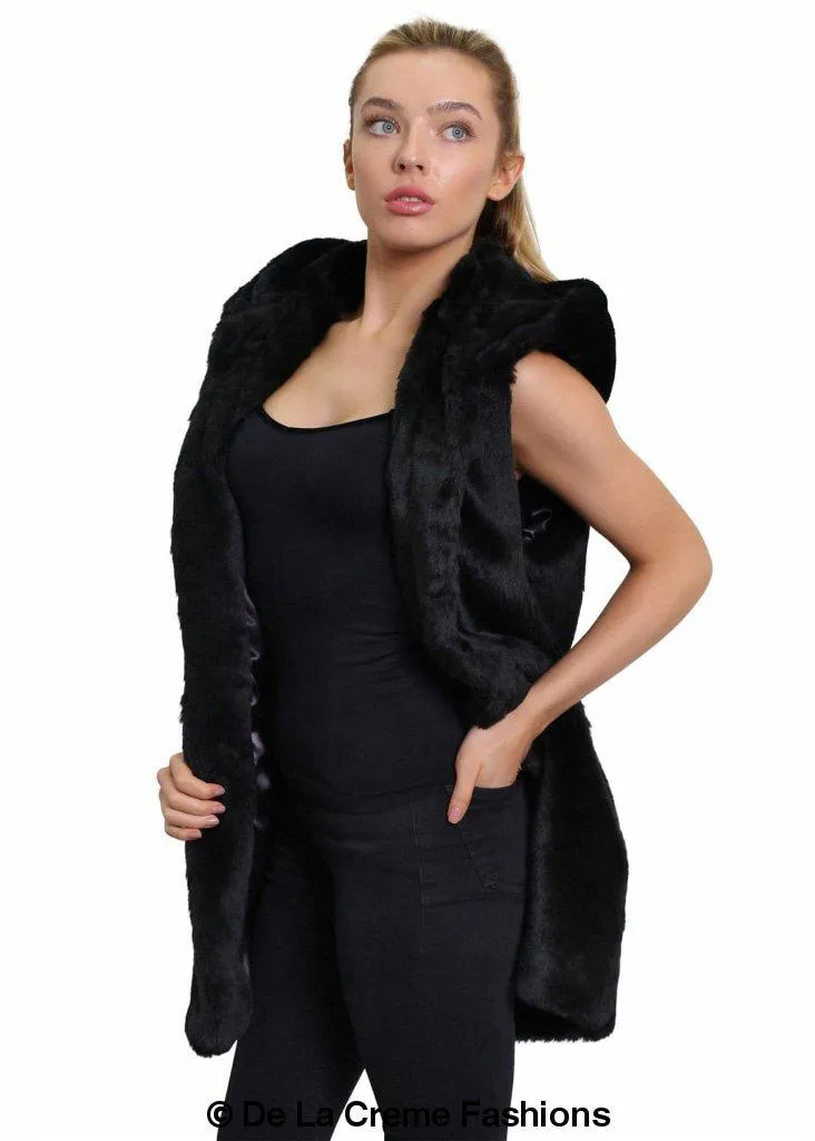 Faux Fur Hooded Gilet