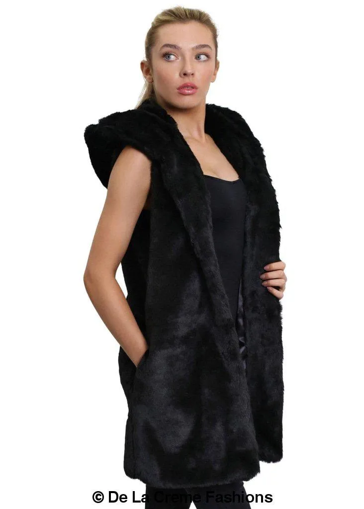 Faux Fur Hooded Gilet