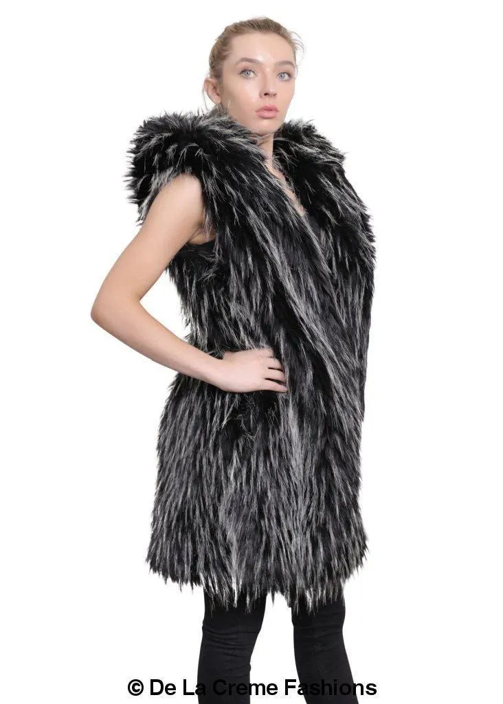 Faux Fur Hooded Gilet