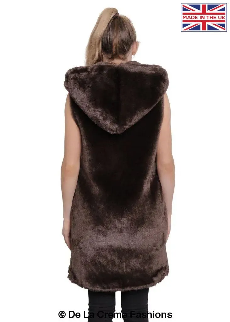 Faux Fur Hooded Gilet