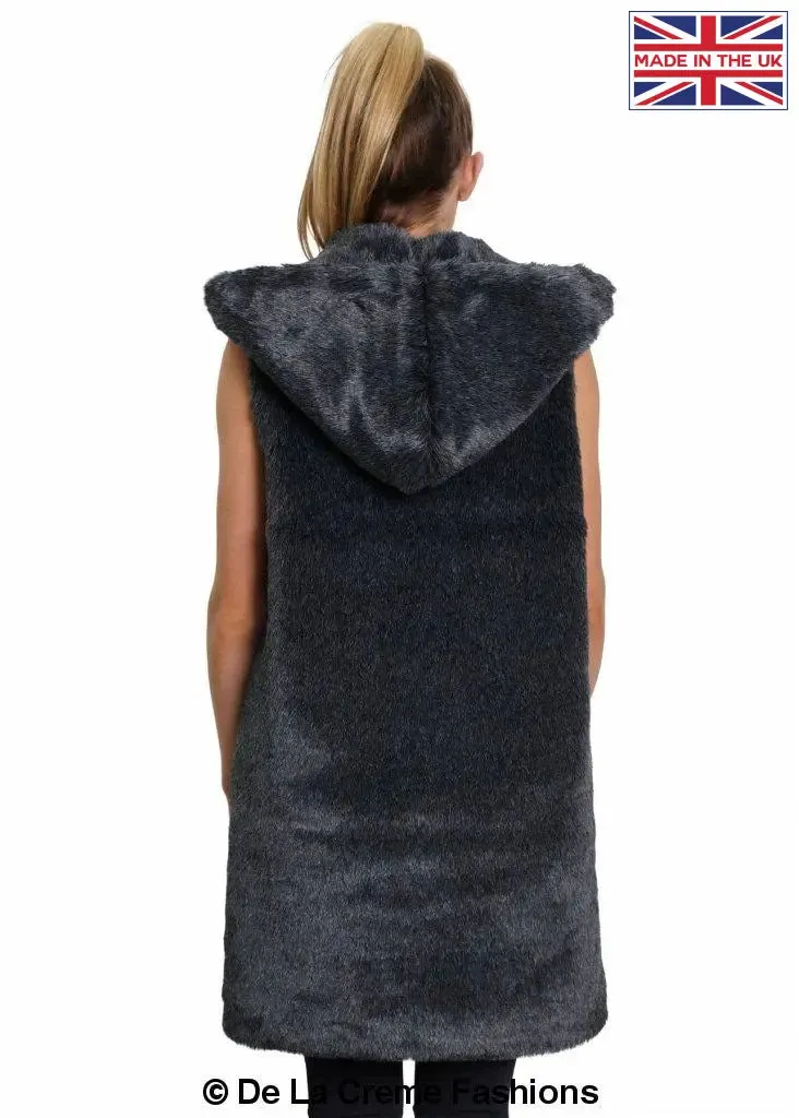 Faux Fur Hooded Gilet