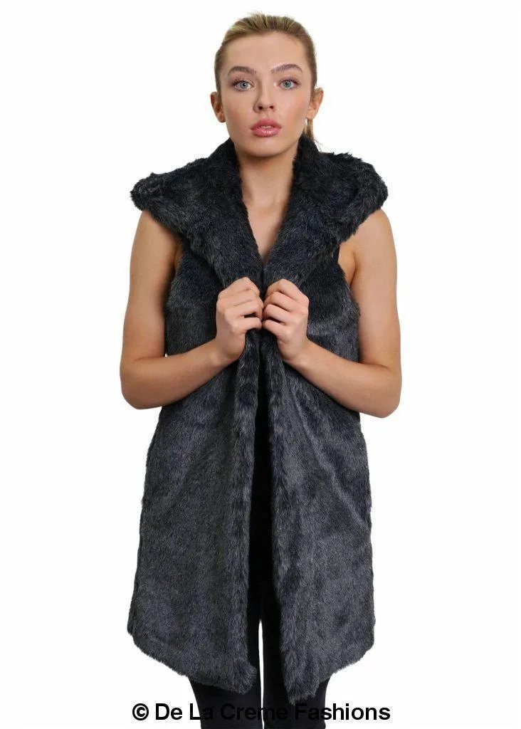 Faux Fur Hooded Gilet