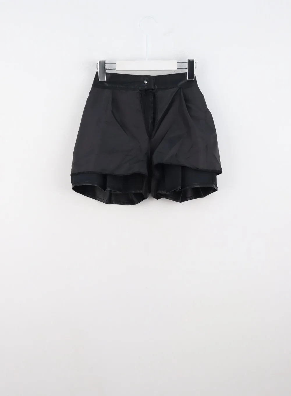 Faux Leather Pleated Mini Skirt CN317