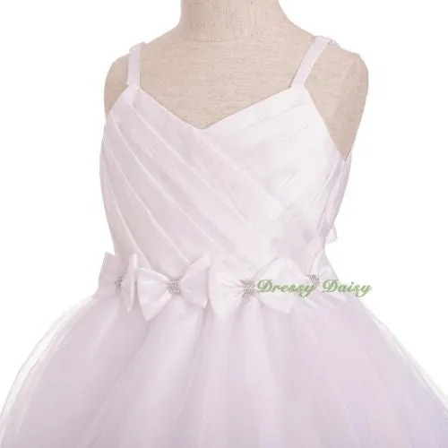 FG332 Trimmed Spaghetti Straps Tiers Tulle Flower Girl Occasion Dress Size 3-9