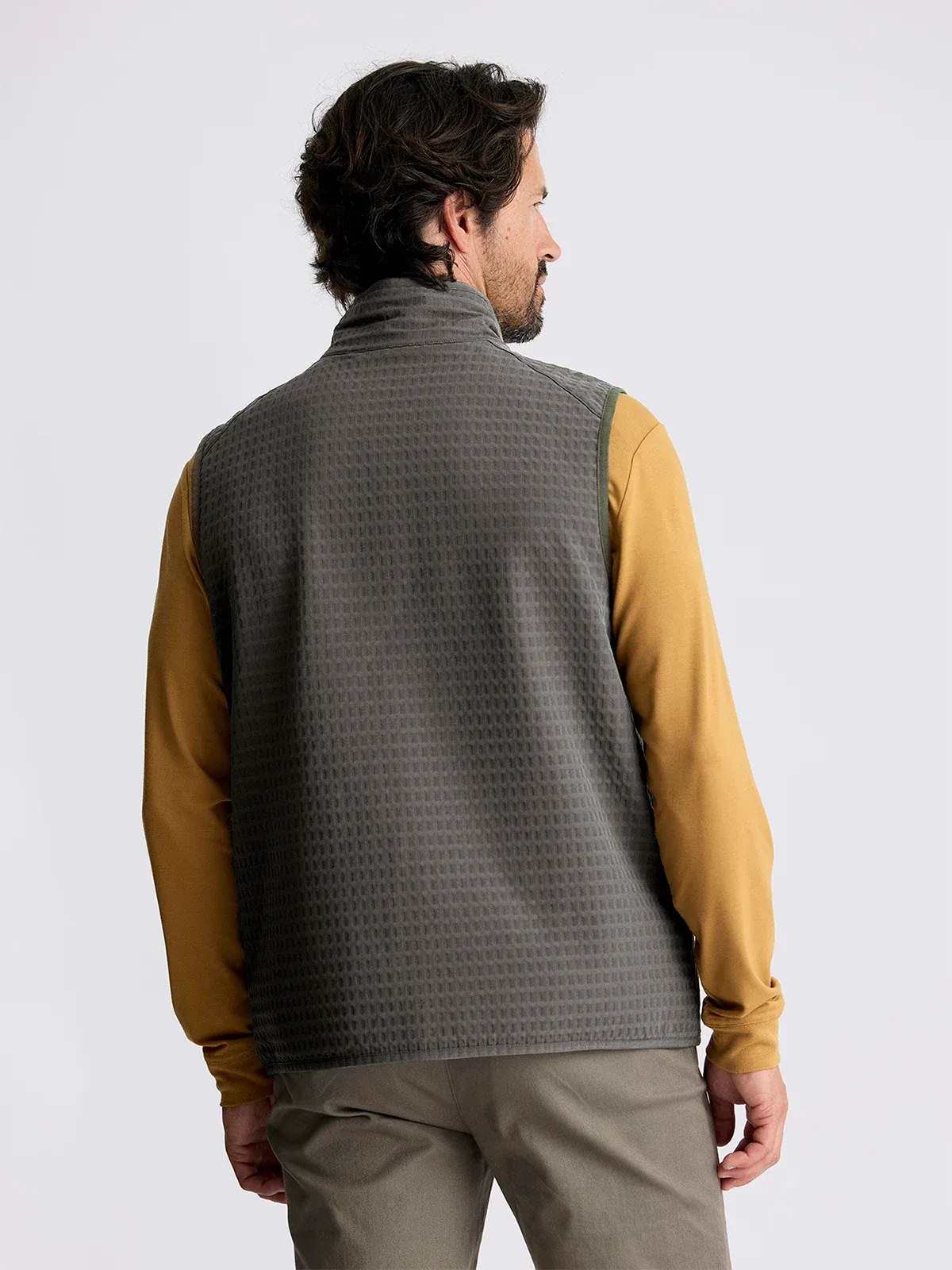 Free Fly Men's Gridback Fleece Vest in Dark Olive