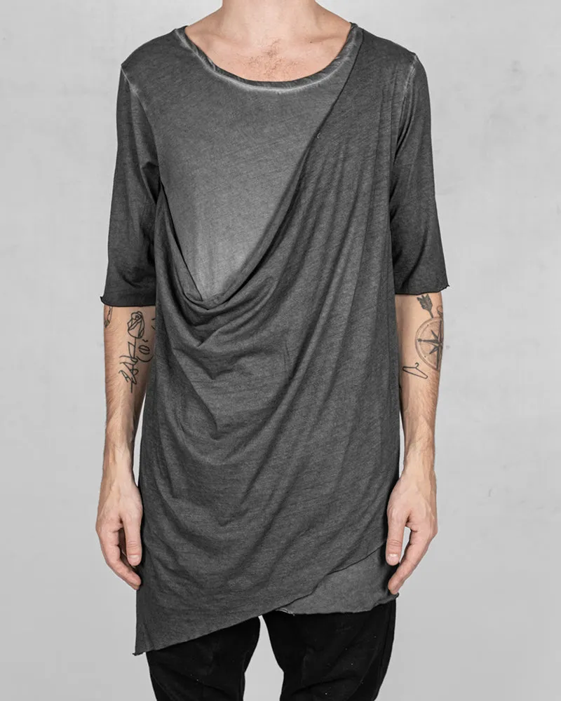 Front draped tshirt anthracite