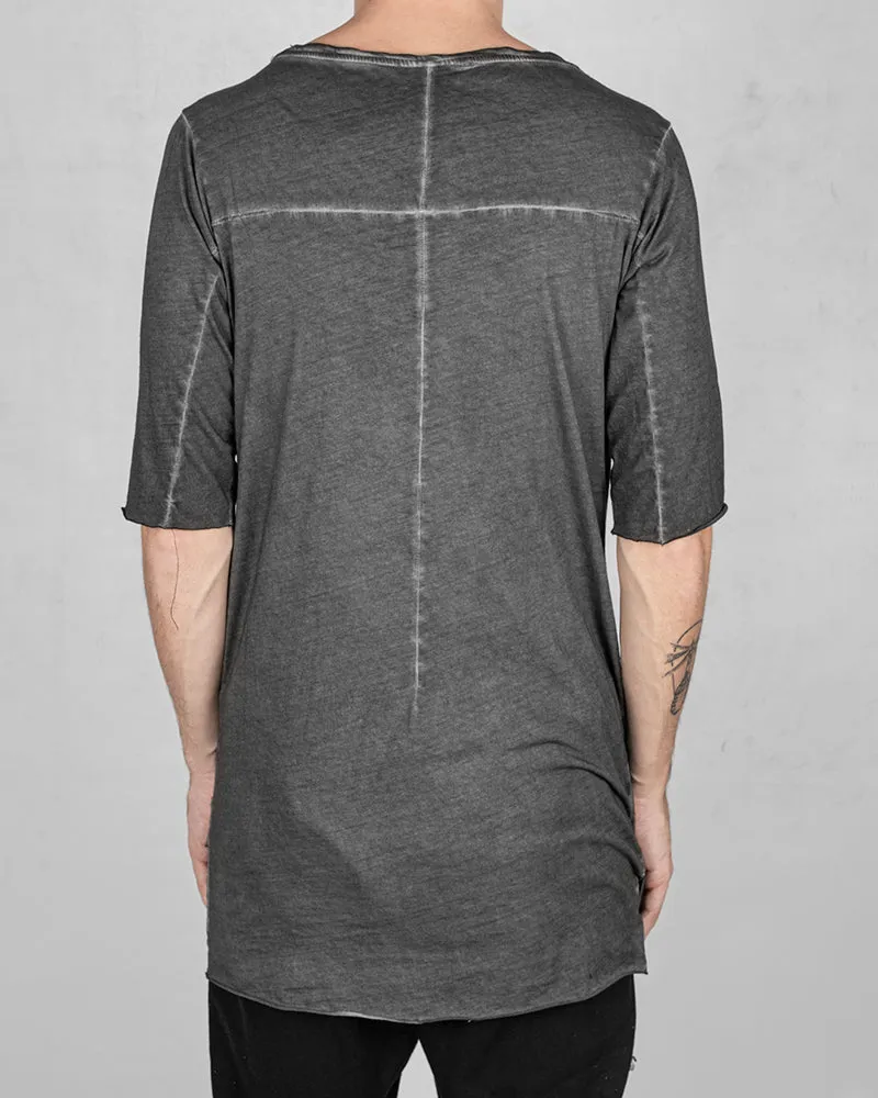 Front draped tshirt anthracite