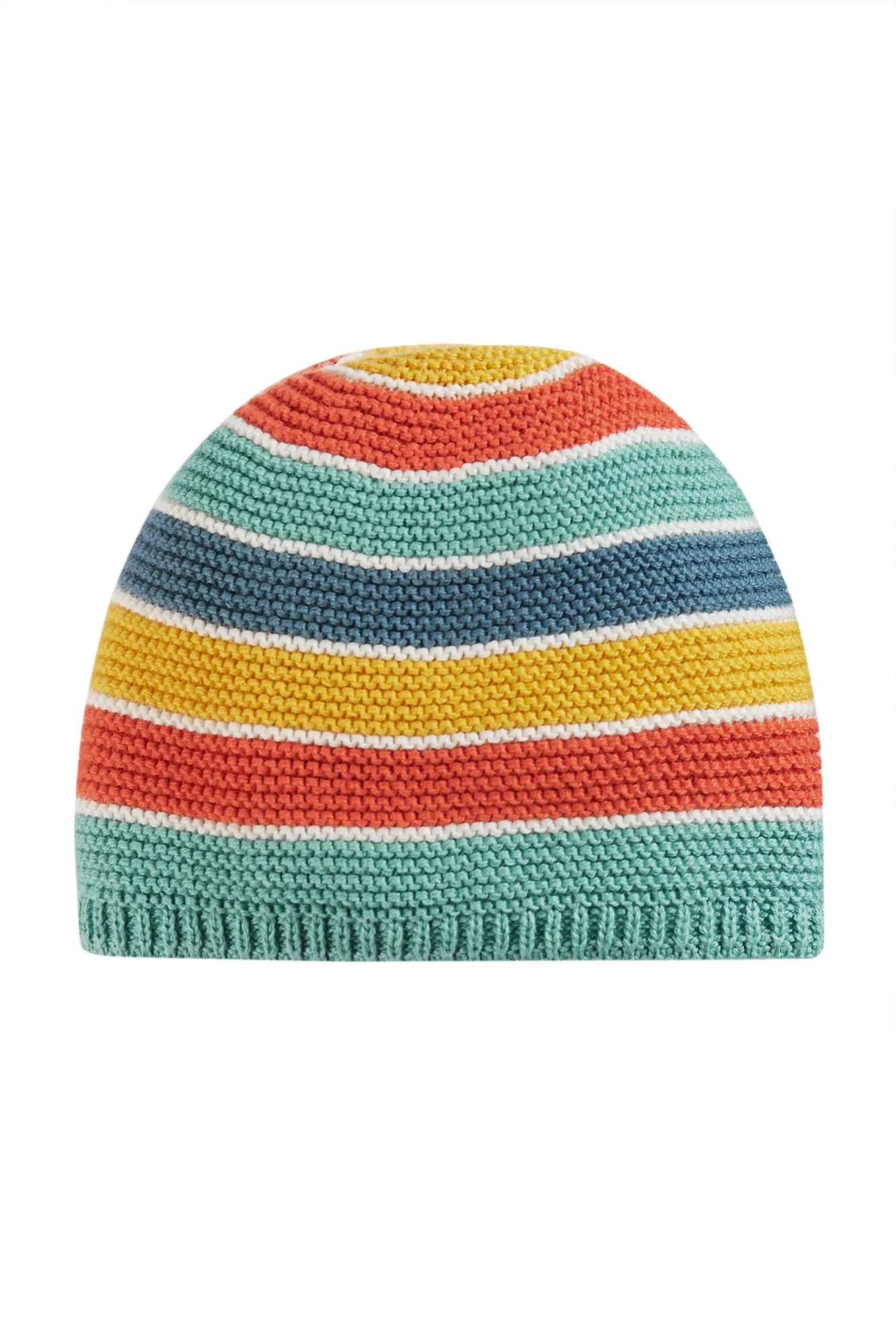 Frugi Harlen Knitted Hat, Rainbow Stripe