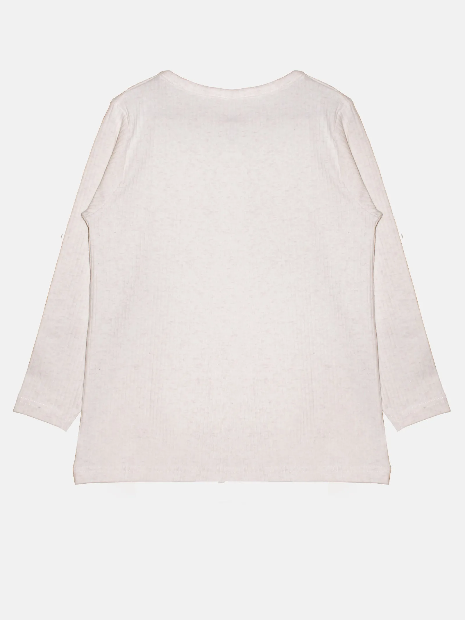 Girls Cotton Solid Henley Neck Tee