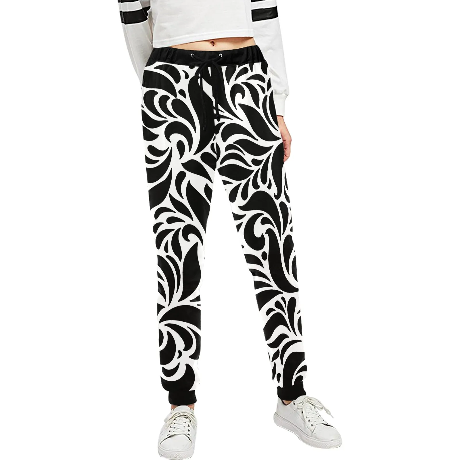 GORGIOUS LEAF WHT All Over Print Sweatpants