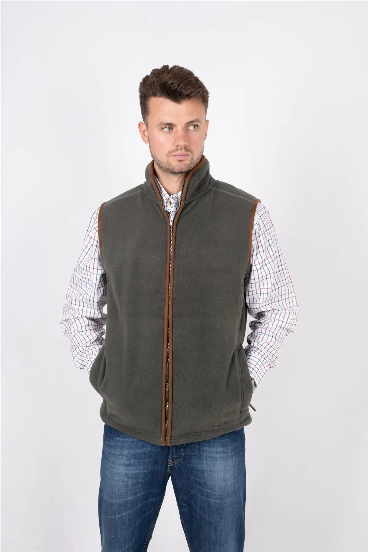 Hazy Blue Mens Fleece Waistcoat Gilet Bodywarmer - Bentley