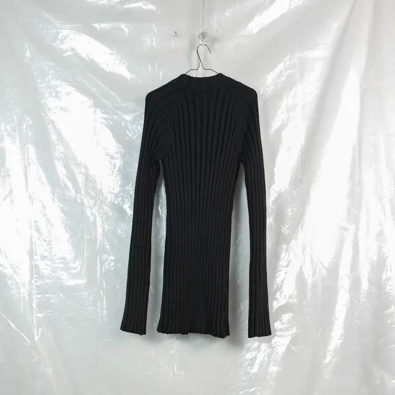 heavy knit elongated cardigan